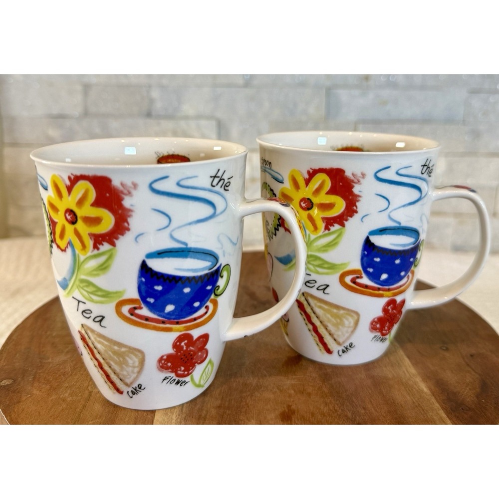 Dunoon Take A break Tea Coffee Mug Set Jane Brookshaw Fine Bone China England